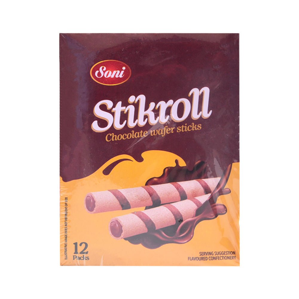 SONI STICKROLL CHOCOLATE WAFER STICKS 12PC BOX