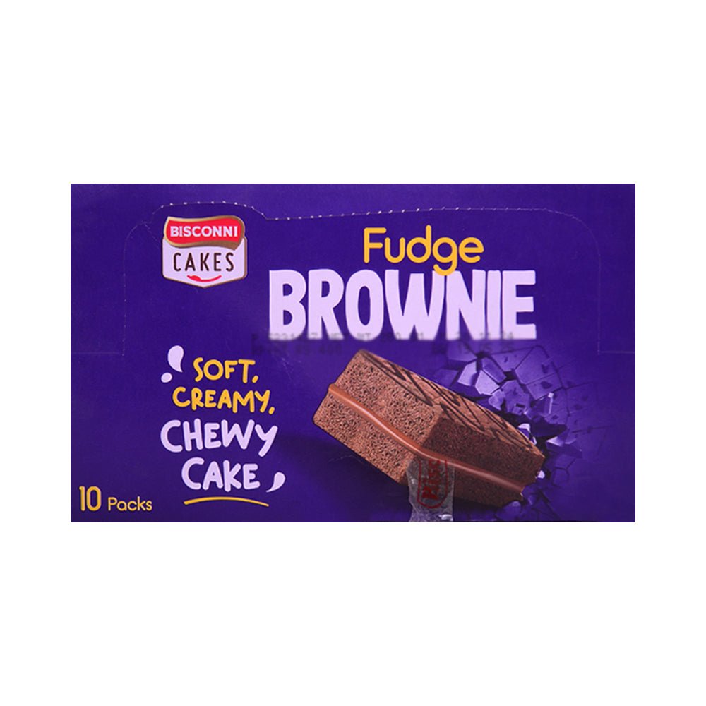 BISCONNI FUDGE BROWNIE SOFT CHEWY CAKE 28 GM 10PC BOX